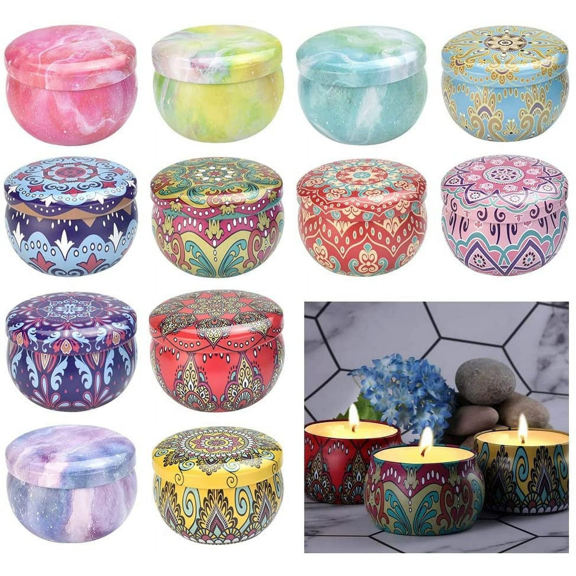 BUZIFU 12 Pcs Candle Tins, 2.5 oz Empty Candle Jars Candle Making Tin Jars Metal Candle Tins Mini Candle Making Containers Candle Jars Metal Tins with Lids for DIY Candle Making, Arts, Crafts,Storage EasyOptionXY LLC