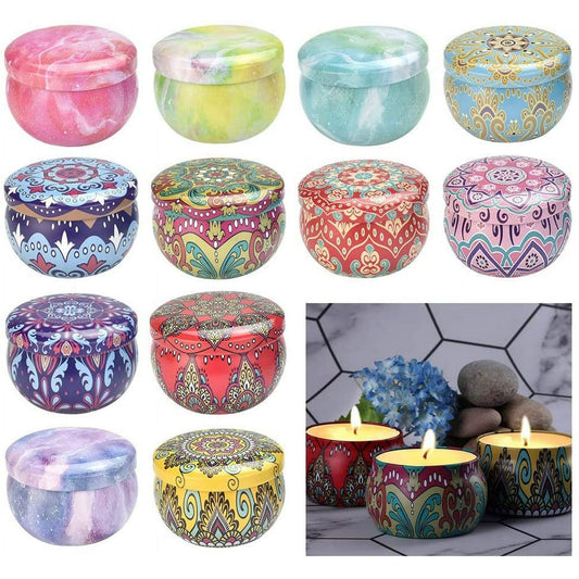 BUZIFU 12 Pcs Candle Tins, 2.5 oz Empty Candle Jars Candle Making Tin Jars Metal Candle Tins Mini Candle Making Containers Candle Jars Metal Tins with Lids for DIY Candle Making, Arts, Crafts,Storage EasyOptionXY LLC