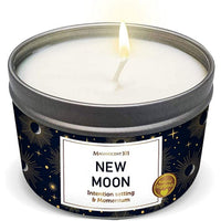 Magnificent 101 Long Lasting New Moon Aromatherapy Candle | 6 Oz - 35 Hour Burn Time | A ll N atural Soy Wax Candle with Sage, Sandalwood & Bergamot for House Energy Cleansing, Momentum & Manifestation EasyOptionXY LLC