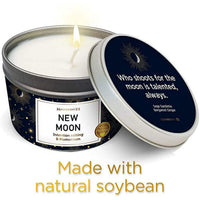 Magnificent 101 Long Lasting New Moon Aromatherapy Candle | 6 Oz - 35 Hour Burn Time | A ll N atural Soy Wax Candle with Sage, Sandalwood & Bergamot for House Energy Cleansing, Momentum & Manifestation EasyOptionXY LLC