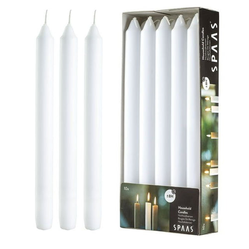10 Pack Straight White Candles - 9.5 Inch Unscented White Candlesticks for Weddings, Home, Holidays - 8 Hour Burn Time EasyOptionXY LLC