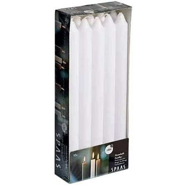 10 Pack Straight White Candles - 9.5 Inch Unscented White Candlesticks for Weddings, Home, Holidays - 8 Hour Burn Time EasyOptionXY LLC