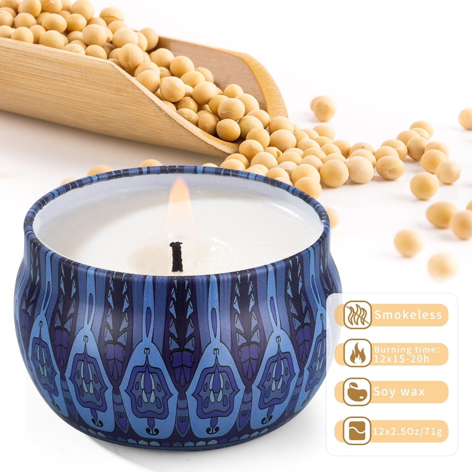 12 Pack Scented Candles Gifts Set Soy Wax Aromatherapy Candles for Holiday Birthday Valentine, 30oz/set EasyOptionXY LLC