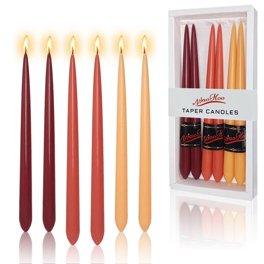 Candlesticks Long Taper Candles - Gradient Red Unscented 10 Inch Tall Tapered Candle Wax Colored Candles Sticks for Home Decor Wedding Church Dinner Candles, Set of 6 EasyOptionXY LLC