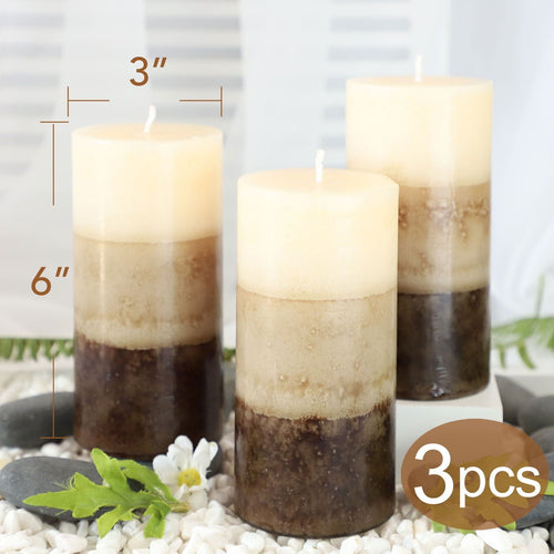 Meltone Pillar Candles, Scented Candle, Set of 3 Vanilla Cupcake Aromatherapy Candles for Home Scented, Woman Gifts, Bathroom, Spa, Wedding (3 ¡Á 6") EasyOptionXY LLC