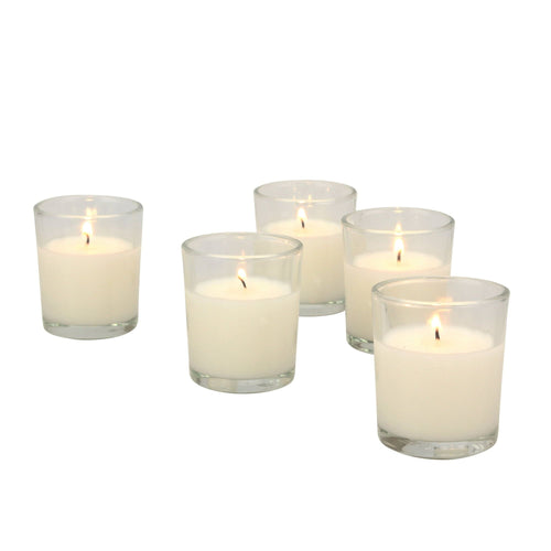 Stonebriar Unscented 1-Wick Wax Filled Glass Votive Candles 48 Pack, O ff-W hite EasyOptionXY LLC