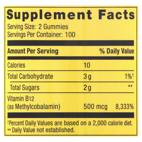 Spring Valley Vitamin B12 Gummy; 500 mcg; 200 Count EasyOptionXY LLC