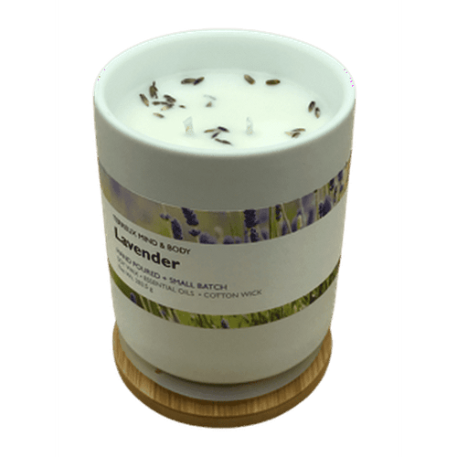 Lavender Scented Candles - Terreux Home Candles with Natural Essential Oils | 10 oz. Ceramic Jar Candle - Burn Time 36 Hrs. Plus EasyOptionXY LLC