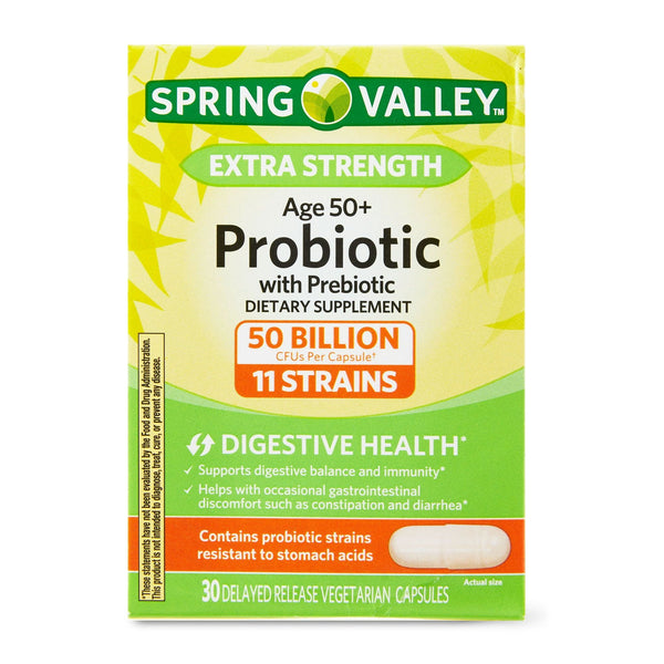 Spring Valley Extra Strength Age 50+ Probiotic with Prebiotic; 30 Count EasyOptionXY LLC