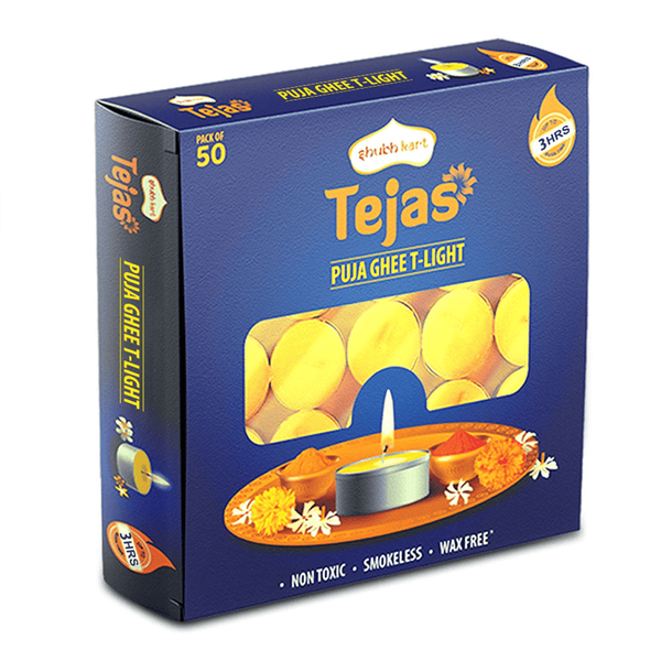 Shubhkart Tejas 50 Piece Pure Ghee Tea light Candle Set EasyOptionXY LLC