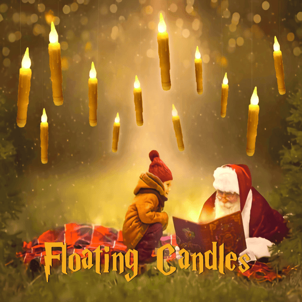 Christmas Decorations for H arry P otter 12 Pcs Hanging LED Floating Candles with Remote Control Taper Candles Christmas Xams Decor for Party, Birthday, Wedding and Church Supplies EasyOptionXY LLC