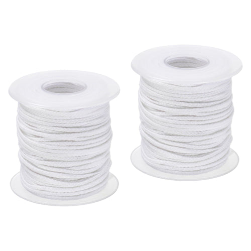 Uxcell 21 PLY 200 Ft Long 2mm Flat Wide Cotton Braided Candle Wick, 2 Pack EasyOptionXY LLC