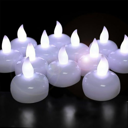 12 Pack LED Floating Candles, Waterproof Flameless Tea Lights Cool White Light - Battery Operated Candles Decoration for Wedding, Thanksgiving, Christmas, Birthday Party EasyOptionXY LLC