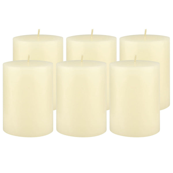 Stonebriar Unscented 3" x 4" 1-Wick Ivory Pillar Candles, 6 Pack EasyOptionXY LLC