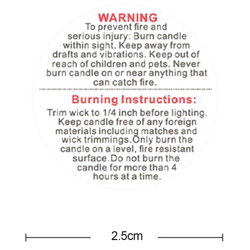 1000PCs White Circular Candle Warning Stickers Candle Jar Container Labels Candle Sticker Label Candle Safety Sticker Candle Label for DIY Candle Making - 1 -inch EasyOptionXY LLC