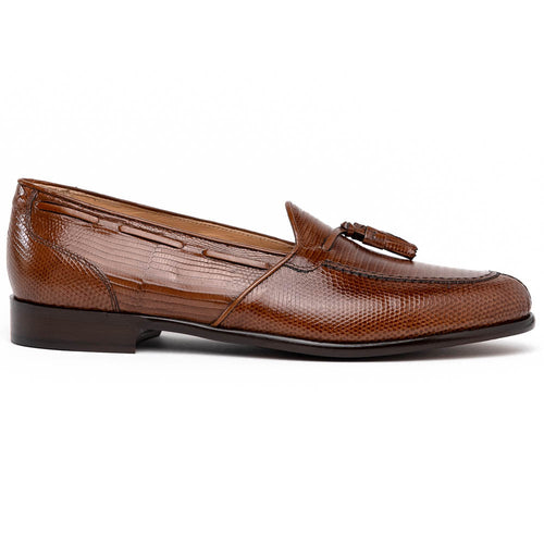 14-580-CGN FRANCO Teju Lizard Tassel Loafer, Cognac Zelli Italia