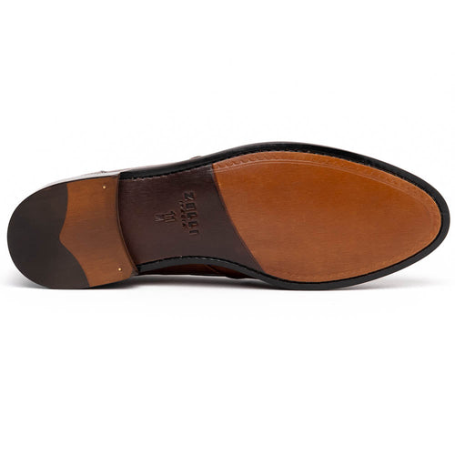 14-580-CGN FRANCO Teju Lizard Tassel Loafer, Cognac Zelli Italia