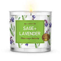 Large Sage + Lavender, Smudge Candle for House Energy Cleansing and Serenity, Banishes Negative Energy I Purification and Chakra Healing - Natural Soy Wax Glass Candle for Aromatherapy (14oz) EasyOptionXY LLC