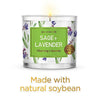 Large Sage + Lavender, Smudge Candle for House Energy Cleansing and Serenity, Banishes Negative Energy I Purification and Chakra Healing - Natural Soy Wax Glass Candle for Aromatherapy (14oz) EasyOptionXY LLC