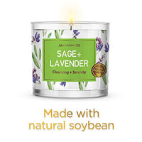 Large Sage + Lavender, Smudge Candle for House Energy Cleansing and Serenity, Banishes Negative Energy I Purification and Chakra Healing - Natural Soy Wax Glass Candle for Aromatherapy (14oz) EasyOptionXY LLC
