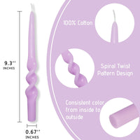 FCMSHAMD Dripless Taper Candles 10 inch Purple Handmade Candle Sticks Unscented Candles, Pack of 2 EasyOptionXY LLC