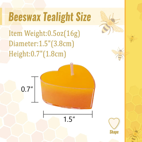 FCMSHAMD Tea Lights - Pack of 36, Premium Beeswax, 0.6 oz Each, 3-4 Hours Burn Time EasyOptionXY LLC