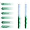 FCMSHAMD 8.46'' Green Taper Candles - Spiral Dripless (2 Pack) EasyOptionXY LLC