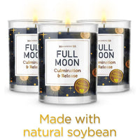 Magnificent 101 Set of 3 Long-Lasting Full Moon Aromatherapy Candles 10.5 Oz - 42-Hour Burn 100% Soy Wax, Herbs Ideal for Meditation, House Energy Cleansing & Manifestation EasyOptionXY LLC