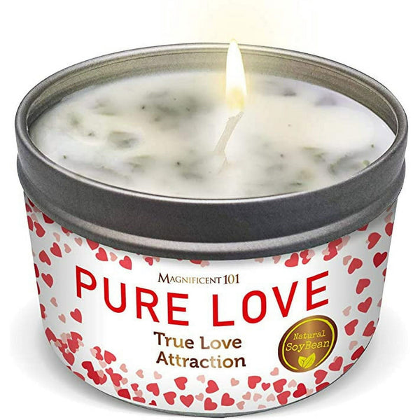 Magnificent 101 Long Lasting Pure Love Aromatherapy Candle | 6 Oz - 35 Hour Burn Time | Made of Soy Wax Candle with Florals & Oils for True Love Attraction, Purification & Manifestation EasyOptionXY LLC