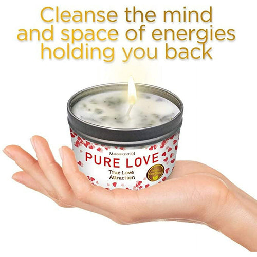 Magnificent 101 Long Lasting Pure Love Aromatherapy Candle | 6 Oz - 35 Hour Burn Time | Made of Soy Wax Candle with Florals & Oils for True Love Attraction, Purification & Manifestation EasyOptionXY LLC