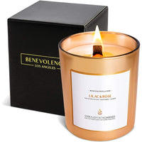 Benevolence LA Rose Gold Glass Scented Candles - Lilac & Rose (6 oz) EasyOptionXY LLC