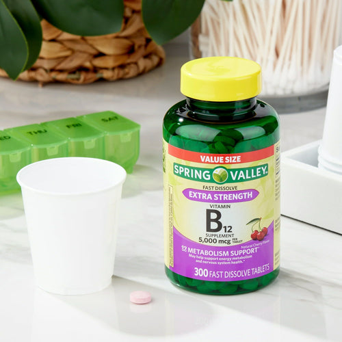 Spring Valley Extra Strength Vitamin B12 Fast Dissolve Dietary Supplement; 5000 mcg; 300 Count EasyOptionXY LLC