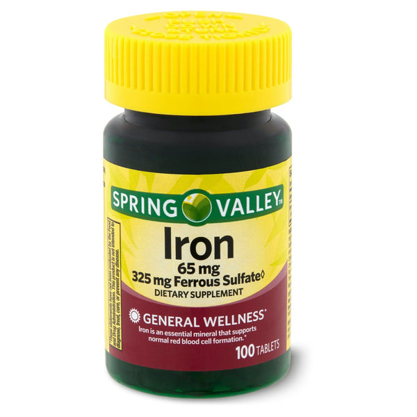 Spring Valley Iron Tablets; 65 mg; 100 Count EasyOptionXY LLC