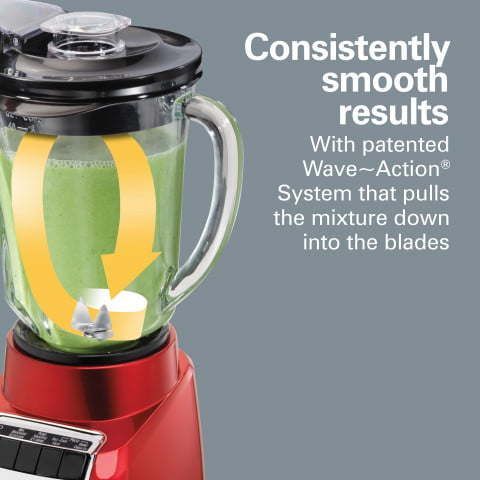 Hamilton Beach Wave-Action Blender 48 fl oz capacity Red 53519W EasyOptionXY LLC