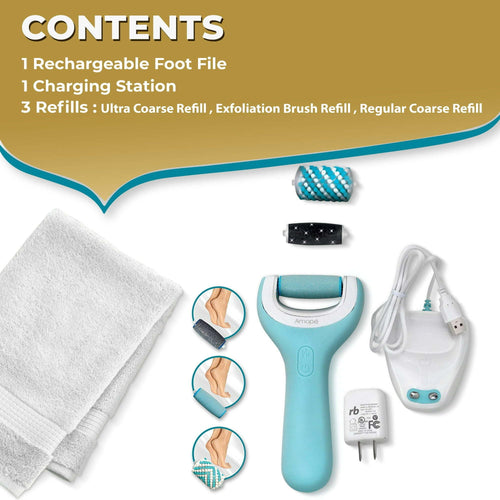 Amope Pedi Perfect Pro Rechargeable Foot File Dual- Speed with Diamond Crystals for Feet Hard and Dead Skin Ultra Coarse Refill Head (Blue Gadget) 1 Count EasyOptionXY LLC