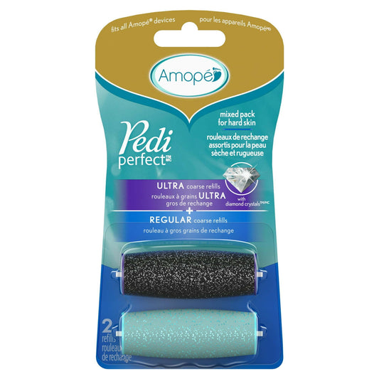 Amope Pedi Perfect Electronic Foot File Mixed Refills, 2 Count, 1 Extra Coarse & 1 Soft Touch EasyOptionXY LLC