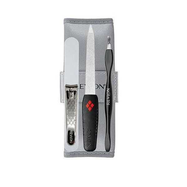 Revlon Manicure To Go 4-Piece Kit with Travel Pouch Includes Curved Blade Nail Clipper, Compact Emery File and Dual-ended Cuticle Trimmer EasyOptionXY LLC