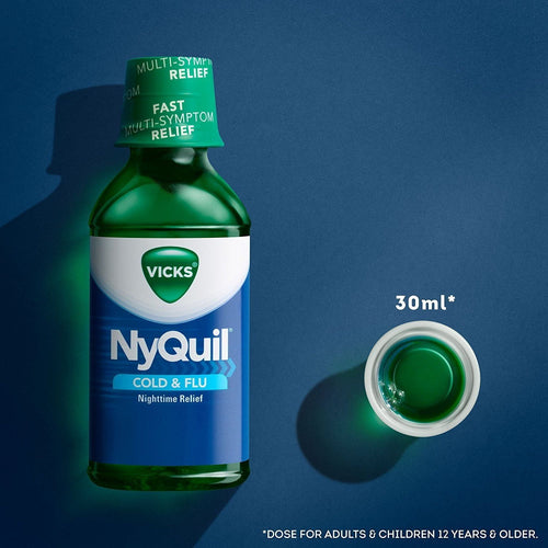 Vicks NyQuil Nighttime Cold & Flu Relief, Original Flavor, 12 fl oz EasyOptionXY LLC