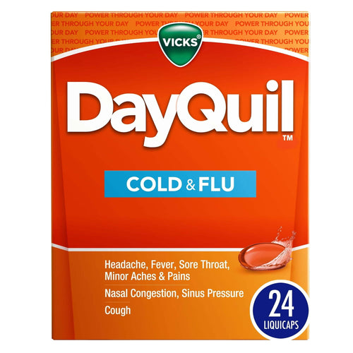Vicks DayQuil Liquicaps, Non-Drowsy Cough, Cold and Flu Relief, over-the-counter Medicine, 24 Ct EasyOptionXY LLC