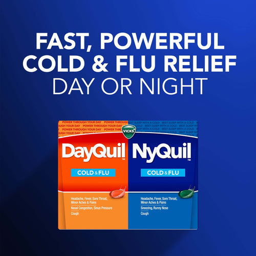 Vicks DayQuil & NyQuil Liquicaps, Cold, Cough and Flu Medicine, over-the-counter Medicine, 24 Ct EasyOptionXY LLC