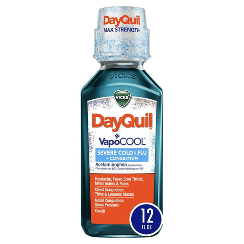 Vicks DayQuil Severe Vapocool Cold and Flu Relief Liquid Medicine, over-the-counter Medicine, 12 oz EasyOptionXY LLC