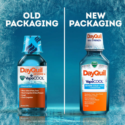 Vicks DayQuil Severe Vapocool Cold and Flu Relief Liquid Medicine, over-the-counter Medicine, 12 oz EasyOptionXY LLC