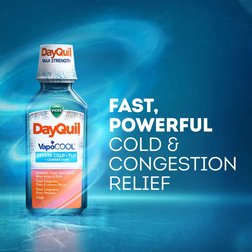 Vicks DayQuil Severe Vapocool Cold and Flu Relief Liquid Medicine, over-the-counter Medicine, 12 oz EasyOptionXY LLC