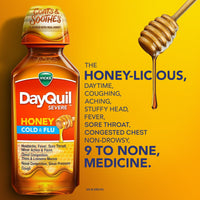 Vicks DayQuil Severe Liquid Medicine, Cold, Cough & Flu, over-the-Counter Medicine, Honey, 12 Oz EasyOptionXY LLC