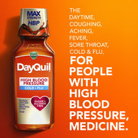 Vicks DayQuil High Blood Pressure Cold & Flu Relief Liquid Medicine, Over-the-Counter Medicine, 8 Oz EasyOptionXY LLC