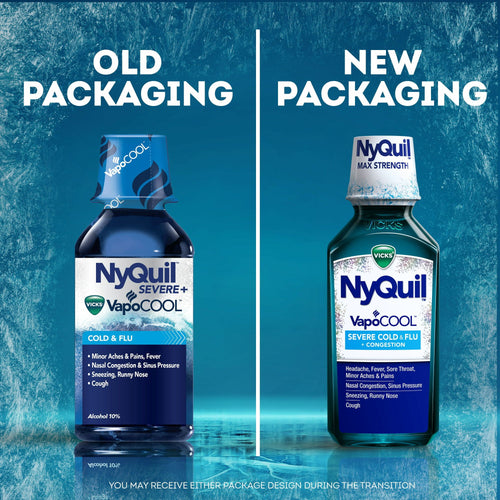 Vicks NyQuil Severe Vapocool Cold, Flu + Congestion, Liquid over-The-Counter Medicine, 12 fl oz EasyOptionXY LLC