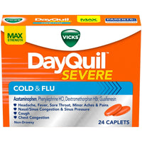 Vicks DayQuil Severe Vapocool Caplets for Cold, Flu + Congestion, over-the-counter Medicine, 24 Ct EasyOptionXY LLC