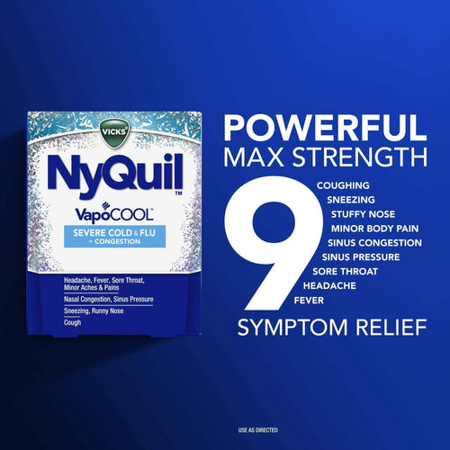 Vicks NyQuil Vapocool Medicine Caplets, Severe Cold & Flu, over-the-counter Medicine, 24 Caplets EasyOptionXY LLC