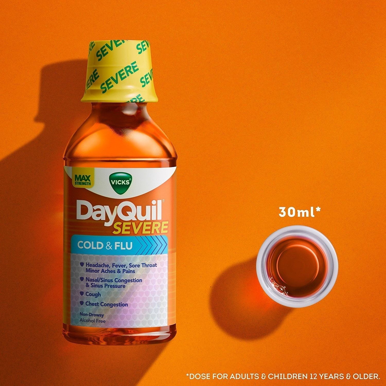 Vicks DayQuil Severe Cold, Cough & Flu Liquid Medicine, over- the-Counter Medicine, 12 fl. oz. EasyOptionXY LLC
