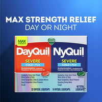 Vicks DayQuil & NyQuil Severe Liquicaps, Cough, Cold & Flu Relief, over-the-Counter Medicine, 48 Ct EasyOptionXY LLC